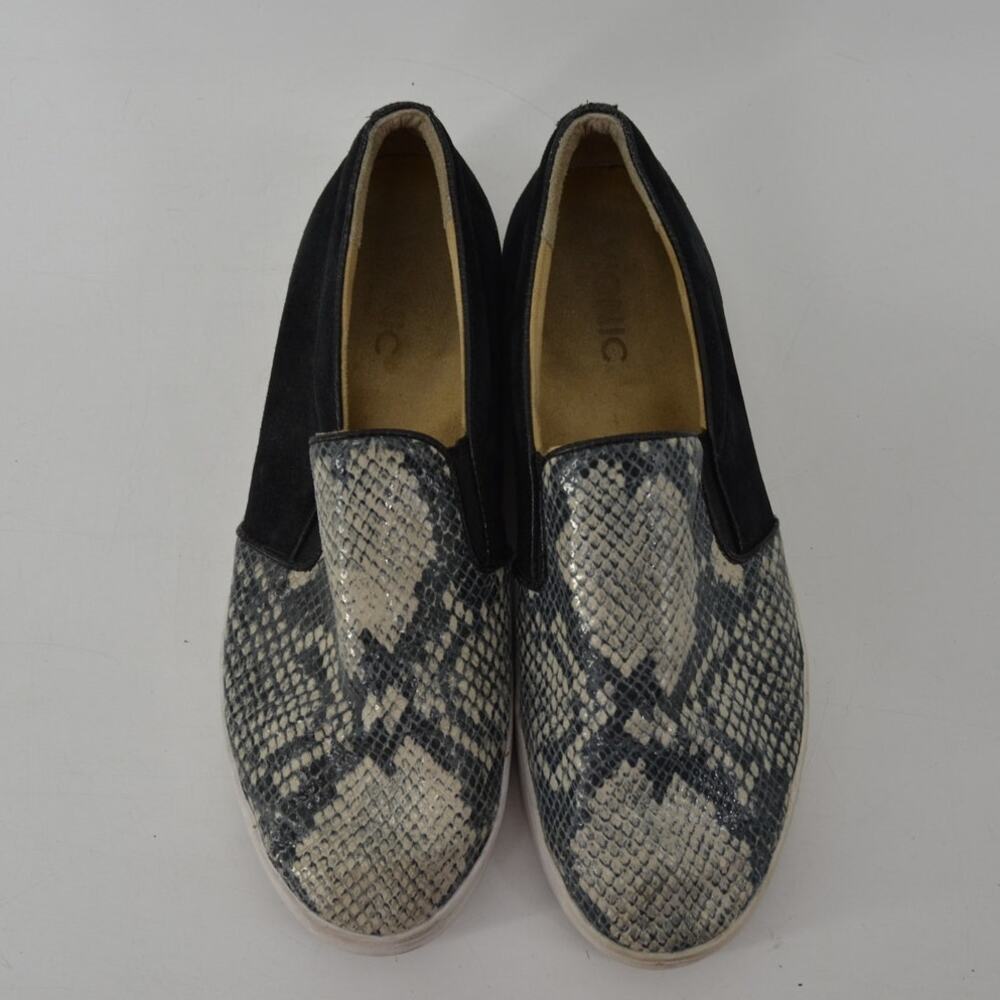Vionic Womens Sz 8 Suede Slip-On Sneaker Snakeskin Print Black - Picture 3 of 11